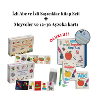 zli Abc ve Sayıcıklar Kitabları Oluklu -Bebeğimin Meyve Keşfi ve 12-36 Ay Zeka Kartları Seti