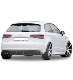 Audi A3 8V 2012 - 2016 Custom Arka Tampon Eki - Difüzör (Plastik)