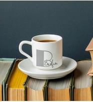 Baş Harf ve İsim Baskılı Türk Kahvesi Fincanı Kişiye Özel