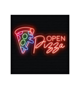 OPEN Pizza Yazılı Neon Tabela