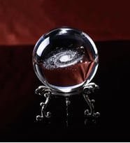 Kristal top süs uzay serisi ev dekoratif sanat samanyolu cam küre metal standlı
