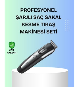 Kuaför Tipi Şarjlı Saç Sakal Kesme Makinesi Güçlü Motorlu