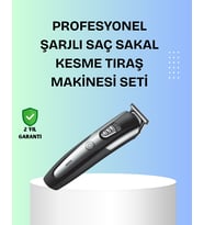 Kuaför Tipi Şarjlı Saç Sakal Kesme Makinesi Güçlü Motorlu