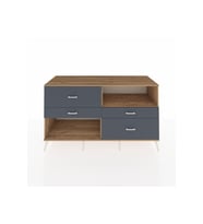 Kronos Konsol Tek Raflı 4 Çekmeceli  176x59x99 Çam-Çam/Antrasit
