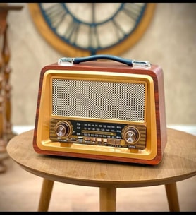 Retro Nostaljik Radyo Gerçek Ahşap Eskitme Bluetooth Hoparlör Mp3 Çalar Müzik Kutusu
