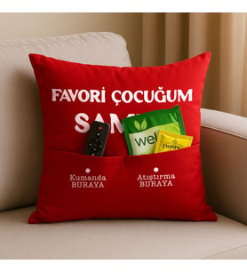 Favori Çocukların Anneler Günü Hediyesi Cepli Yastık (Çok Renkli)