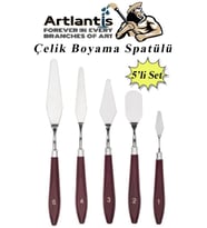 Çelik Spatül 5 Li Set Resim Ve Heykel Çelik Spatula Esnek Çelik Palet Bıçağı Pasta Spatulası 1 Paket