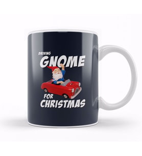 Driving Gnome for Christmas Kupa Bardak Porselen