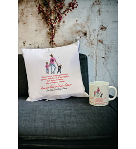 Anneler Günü Hediyesi Kupa Bardak ve Yastık Set 015 (Beyaz)