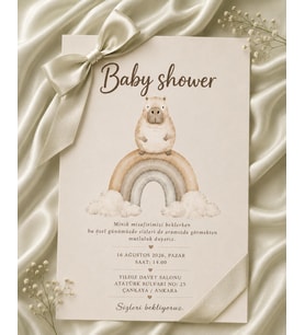 EKONOMİK BABY SHOWER DAVETİYE MODEL NO:0011-0015 ZARF DAHİL