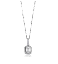 Monemel Swarovski Taşlı Gümüş Baget Kolye (Altın Kaplama)