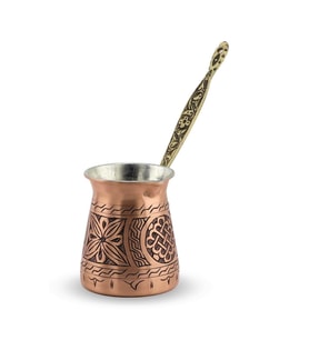 Kalın İşlemeli Bakır Cezve 250 ml