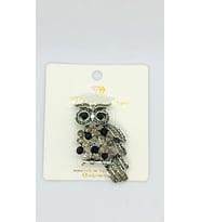 Midnight Owl Taşlı Broş