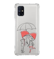 Samsung Galaxy M51  Köşe Korumalı Antişok Kapak Aşk Tasarımlı Şeffaf Silikon Kılıf