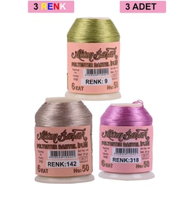 3 Adet Altınbaşak Oya ve Dantel İpi 20 gr - Royaleks - No: 142 - 318 - 009