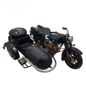 Büyük Boy Vintage Metal Dekoratif Sepetli Motosiklet