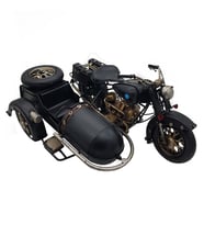 Büyük Boy Vintage Metal Dekoratif Sepetli Motosiklet