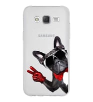 PrintiFy Samsung Galaxy J5 ile Uyumlu 1mm Slim Fit Köpek 2 050e Baskılı Şeffaf  Kılıf