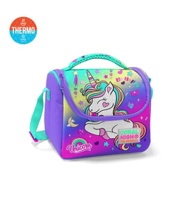 Coral High Kids Lavanta Su Yeşili Unicorn Desenli Desenli Thermo Beslenme  Çantası 11729