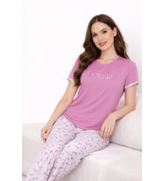 Kadın 2004-30 Kısa Kol Likralı Bambu Pijama Takımı