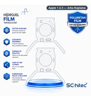 SChitec Apple 1-2-3 Uyumlu Arka Yüzey Hidrojel Koruyucu Film
