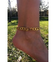 Gold 24k Altın Kaplama Ayarlanabilir Kalın Zincir Halhal