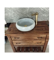 Gri Mermer Bombeli Lavabo