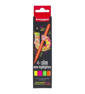 BRUYNZEEL HIGHLIGHTER NEON İNCE 2.5mm 4'LÜ FOSFORLU KALEM SETİ  - 60283504