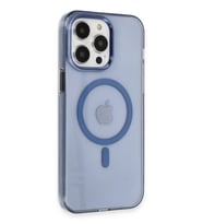 iPhone 14 Pro Max Kılıf Tron Şeffaf Magsafe Kapak - Mavi