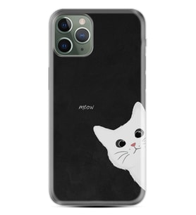 Apple iPhone 11 Pro Kılıf Resimli Desenli Silikon Platinium Series Çılgın Kedi 1895