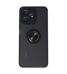 Realme C53 Kılıf Montreal Yüzüklü Silikon Kapak - Siyah