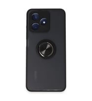 Realme C53 Kılıf Montreal Yüzüklü Silikon Kapak - Siyah