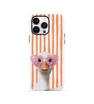 iPhone 13 Pro Max Vorian Çift Katmanlı Kılıf Heart Glasses Goose