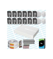 Provzen HiLook 12 Kameralı Full HD ColorVu Mikrofonlu Güvenlik Kamerası Olay Anında bildirim