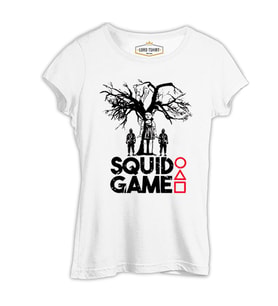 Squid Game - Red Light Beyaz Kadın Tshirt