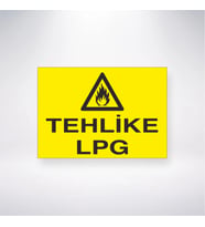 Tehlike Lpg 21x28 Arkası Yapışkanlı Levha