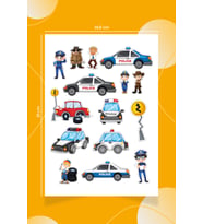 Çocuklar İçin Özel Kesimli Polis Stickerları