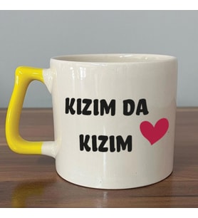 Kızım Da Kızım Baskılı Kadınlar Günü Sarı Kulplu D Kupa