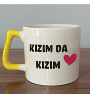 Kızım Da Kızım Baskılı Kadınlar Günü Sarı Kulplu D Kupa