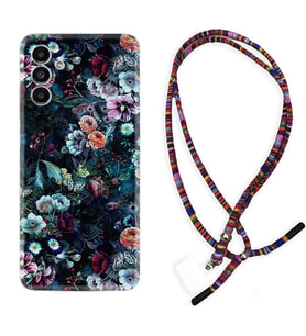 Samsung A23 A31 A32 A50 A51 A52 A53 A70 Kılıf Boyun Asklı Rasta Silikon Great Flowers 1304