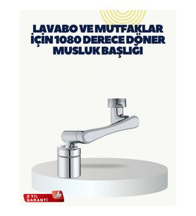 Mey İthalat® Çok Yönlü Dönebilen Musluk Başlığı 2 Fonksiyonlu Su Akışı