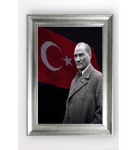 Gümüş Çerçeveli Atatürk Tablo cv1253