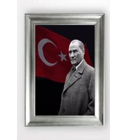 Gümüş Çerçeveli Atatürk Tablo cv1253