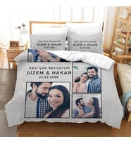 SEVGİLİLER GÜNÜ RESİMLİ ÇİFT KİŞİLİK YATAK ÖRTÜSÜ TAKIMI
