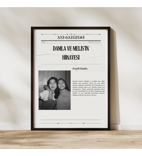 Kişiselleştirilmiş Anı Gazetesi Çerçeveli Poster
