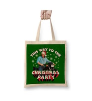 Jean Claude Van Damme This Way To The Christmas Party Beyaz Bez Çanta Uzun Saplı Alışveriş Çantası