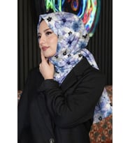 Lavanta Desen Lila Soft Pamuk Şal (Standart)