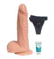 Vücut İçin Güvenli Malzemden Üretilen Kaier Realistik Yapay Penis Belden Baglamalı Penis+Jel