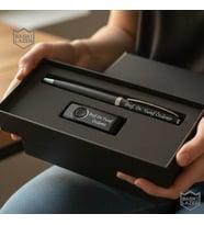 Kişiye  Özel Kutulu Metal İmza Kalemi 32 GB Usb Bellek Hediye Seti