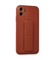 İphone 12 Kılıf Co Deri Standlı Kapak - Fuşya